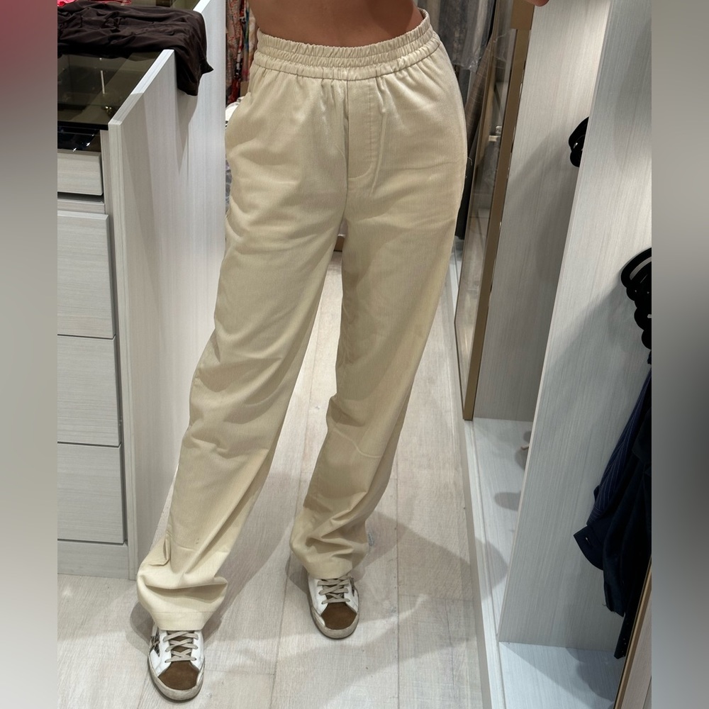Zara high waist elastic band corduroy pants size XS